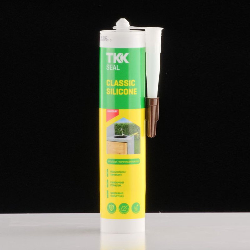 Герметик силіконовий "TKK SEAL" коричневий, санітарний, 280 мл. Герметик силіконовий "TKK SEAL" коричневий, санітарний, 280 мл.